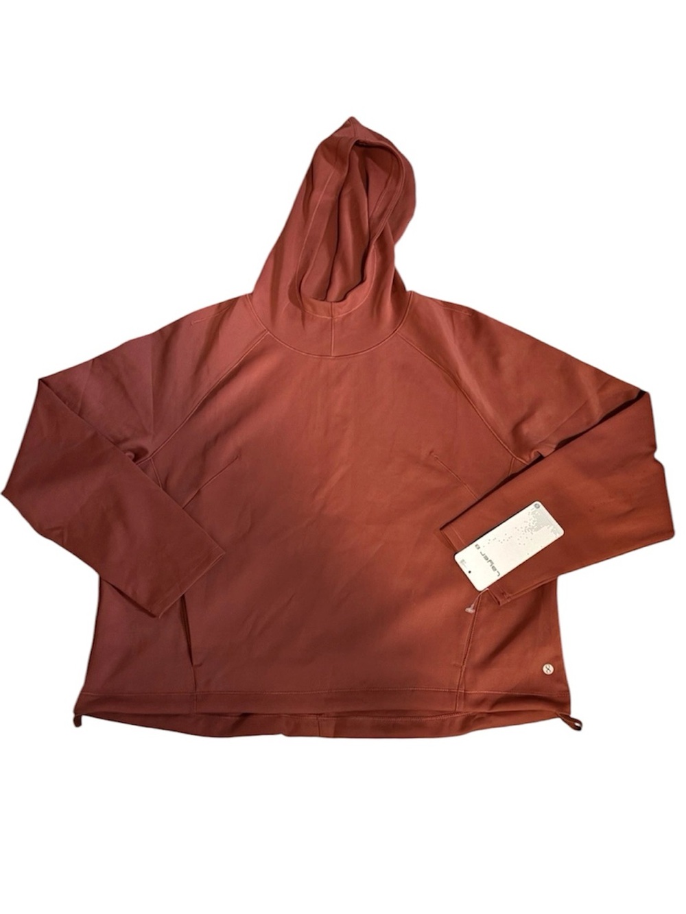 Layer 8 Women's Rust-Red Drawstring Hooded Pullover